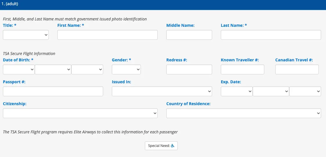 elite airways change policy elite airways change